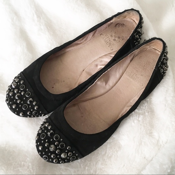 Vince Camuto Shoes - Vince Camuto Evella Studded Black Ballet Flats